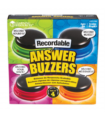 Learning Resources Recordable Answer Buzzers, Girls and boys, Set of 4, Ages 3+