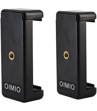 Universal Cell Phone Tripod Mount Adapter, OIMIO Phone Holder Clip Connector Head Used for Monopod Selfie Stick DSLR Travel Mini Flexible Tripod and More(2 Pack)