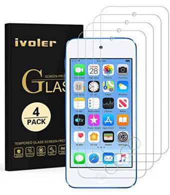 [4 Pack] iVoler [Tempered Glass] Screen Protector Compatible iPod Touch 7G 2019 6G 5G (7th 6th 5th Generation), 0.2mm Ultra Thin 9H Hardness 2.5D Round Edge