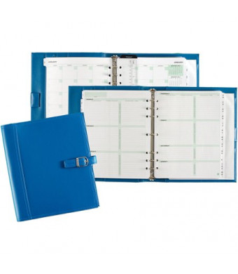 Day-Timer Solstice Faux Leather Starter Set Folio Size, Teal