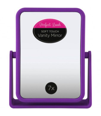 Swissco Soft Touch Square Standing Mirror 1X/7X in Purple