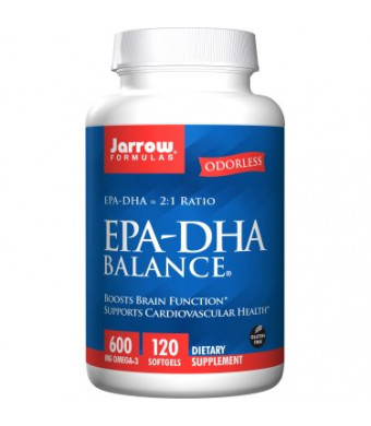 Jarrow Formulas EPA-DHA Balance, Boosts Brain Function, 600 mg omega-3, 120 Caps