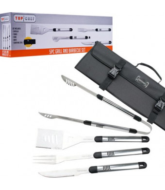 Top Chef 5-Piece BBQ Set, Stainless Steel