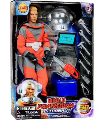 Click N' Play 12" Astronaut Action Figure Space Exploration Playset With Accessories.