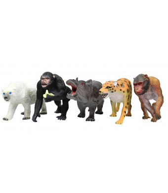 Click N’ Play Realistically Designed Classical Zoo Animals Figures 5 Piece Playset.