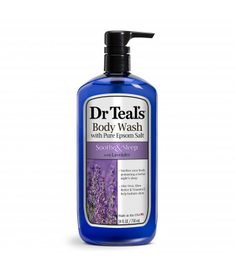 Dr Teal's Body Wash with Pure Epsom Salt, Soothe & Sleep With Lavender, 24 fl oz.