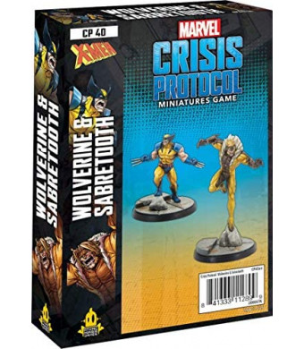 Marvel Crisis Protocol Wolverine and Sabretooth CHARACTER PACK | Miniatures Battle Game | Strategy Game for Adults and Teens | Ages 14+ | 2 Players | Avg. Playtime 90 Mins | Made by Atomic Mass Games