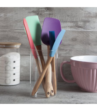 Thyme & Table 5 Piece Silicone and Beechwood Cooking Tool Set