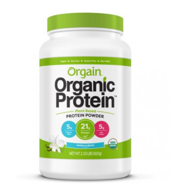 Orgain Organic Vegan Protein Powder, Vanilla, 21g Protein, 2.0 Lb