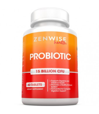 Zenwise Health Probiotic Digestive Supplement, 15 Billion CFU, 60 Ct