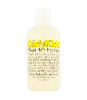 CurlyKids Mixed Hair HairCare Super Detangling Shampoo, 8 Oz