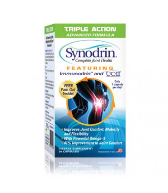 Synodrin Complete Joint Health Triple Action Advanced Formula with UCII Capsules, 30 Ct