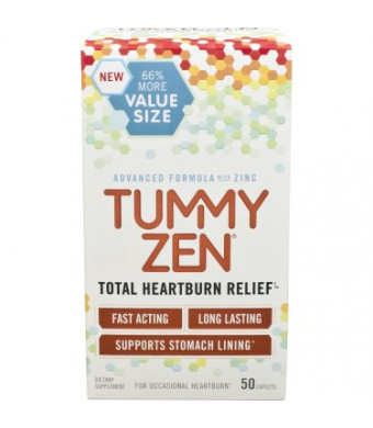 TummyZen Total Heartburn Relief Dietary Supplement, 50 caplets