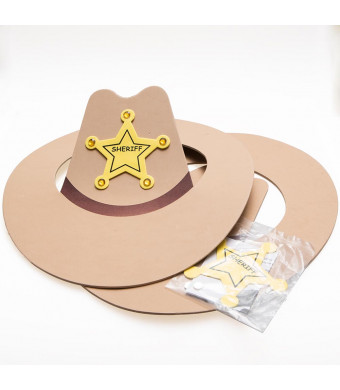 Sheriff Cowboy Hat Craft Kit, Craft Kits, Bag, Apparel Craft Kits, 12 Pieces, Multicolor
