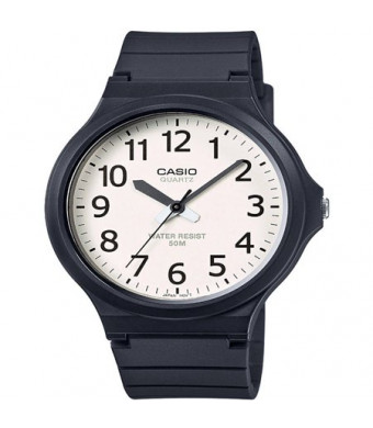 Casio Men's Super-Easy Reader Watch, White/Black Dial, MW240-7BV