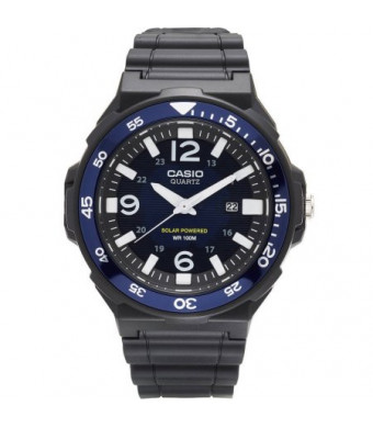 Casio Men's Solar-Powered Analog Watch, Black/Blue