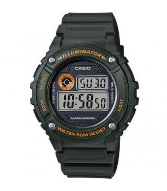 Casio W216H-3BV Men's Sport Digital Watch, Green Resin Strap
