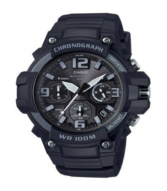 Casio Men's Black Chronograph Watch, Resin Strap, MCW100H-1A3V