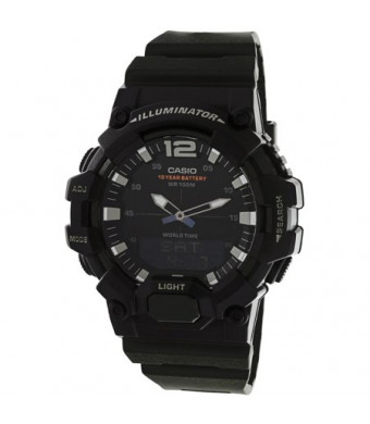 Casio Men's Analog-Digital World Time Watch, Black/Green - HDC700-3AV