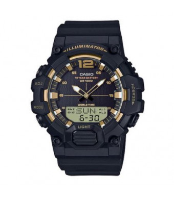 Casio Men's Analog-Digital World Time Watch, Black/Gold - HDC700-9AV