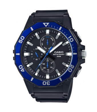 Casio Men's Large Face Diver Style Watch, Black/Blue