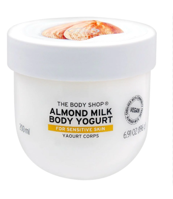 The Body Shop Almond Milk Body Yogurt, 48hr Moisturizer, for Sensitive and Dry Skin, 100% Vegan,6.91 Fl.Oz