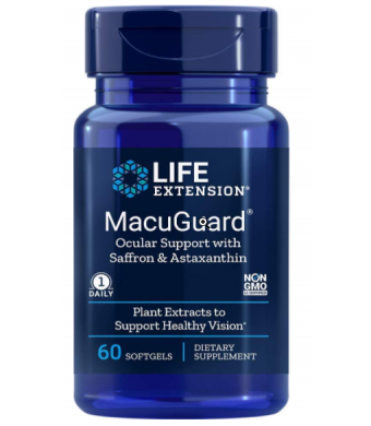 Life Extension MacuGuard Ocular Support with Saffron and Astaxanthin, 60 Softgels