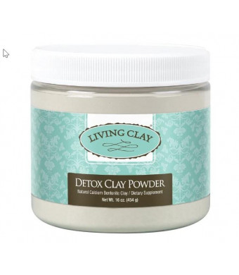Living Clay Detox Clay Powder | All-Natural Bentonite Calcium Clay for Internal and External Deep Cleansing | Perfect for Mask, Bath or Wrap | 16 oz