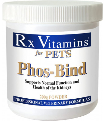 Rx Vitamins for Pets Phos-Bind for Dogs and Cats - Supports Normal Function and Health of Kidneys - Hypoallergenic - 200g Powder