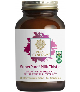 Pure Synergy USDA Organic SuperPure Milk Thistle Extract (60 Capsules) w/ Silymarin for Healthy Liver Function