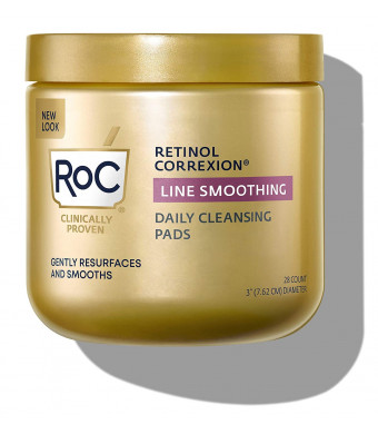RoC Daily Resurfacing Disks, Hypoallergenic Exfoliating Makeup Removing Pads, 28 Count (packaging may vary)