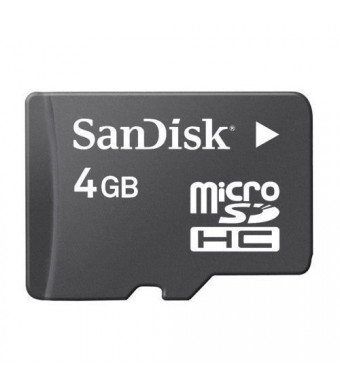 Sandisk 4GB MicroSDHC Memory Card with SD Adapter (BULK Packaging)