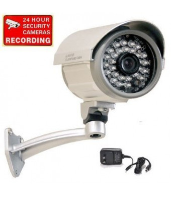 VideoSecu CCTV Security Camera Built-in 1/3"  SONY CCD Outdoor Indoor Weatherproof Night Vision IR Infrared Free Power Supply C67