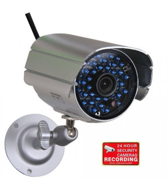 VideoSecu Bullet Security Camera Outdoor Day Night Vision IR Infrared LED Home CCTV Surveillance with Free Security Warning Decal 1FY