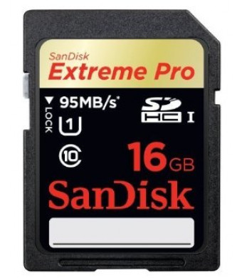 SanDisk Extreme Pro 16GB SDHC UHS-1 Speed Class U3 With Speed Up To 95MB/s and Full-HD-Ready SDSDXP-016G-A46