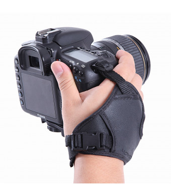 Movo Photo HSG-2 DualStrap Padded Wrist and Grip Strap for DSLR Cameras - Prevents droppage and stabilizes video
