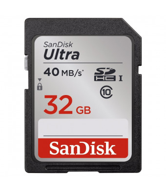SanDisk Ultra 32GB Class 10 SDHC Memory Card Up to 40MB/s- SDSDUN-032G-G46 [Newest Version]