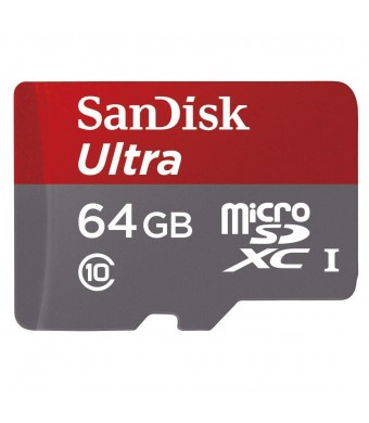 SanDisk Ultra 64GB UHS-I/Class 10 Micro SDXC Memory Card Up to 48MB/s With Adapter- SDSDQUAN-064G-G4A [Newest Version]