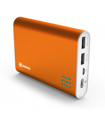 Jackery Giant+ Dual USB Portable Battery Charger and External Battery Pack for iPhone, iPad, Galaxy, and Android Smart Devices - 12,000 mAh (Orange)
