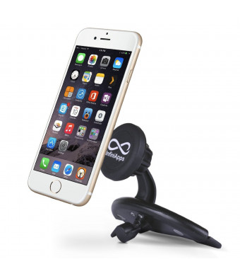 The Original Patented InfiniApps Slyde CD Slot Mount for Smartphones, Cradle-less Universal cell phone holder with Quick-snap technology, magnetic ce