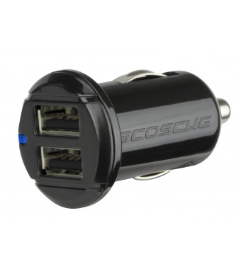 SCOSCHE USBC242M 12 Watt USB Car Charger for iPhone/iPad/iPod Lightning/Micro - Retail Packaging - Black