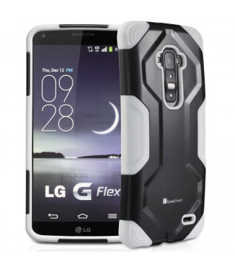 GreatShield FUSION Hybrid Shock Absorbing Case Protective Cover for LG G Flex - Retail Packaging (White)