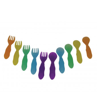 The First Years Take and Toss Toddler Fork And Spoon Flatware, Colors May Vary