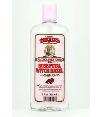 Thayers Alcohol-free Rose Petal Witch Hazel with Aloe Vera ~ 12 oz