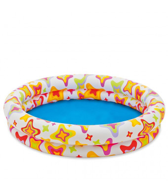 48"  X 10"  Inflatable Stars Kiddie 2 Ring Circles Swimming Pool By Intex