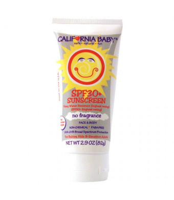 California Baby SPF 30 + Sunscreen Lotion - Super Sensitive, 2.9 oz (Discontinued by Manufacturer)