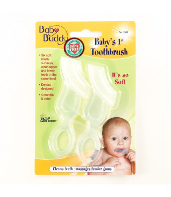 Baby Buddy Baby's 1st Toothbrush, Clear, 2-Count