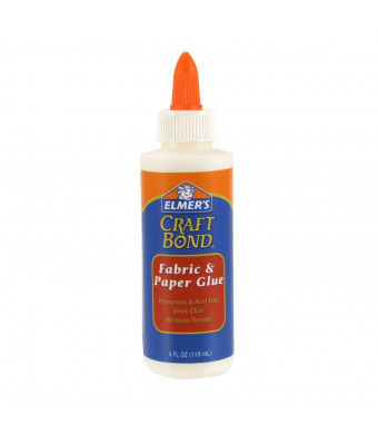 Elmer's Craft Bond Fabric and Paper Glue, 4-Ounce, Clear