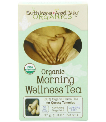 Earth Mama Angel Baby Organic Morning Wellness Tea, 16 Teabags/Box (Pack of 3)
