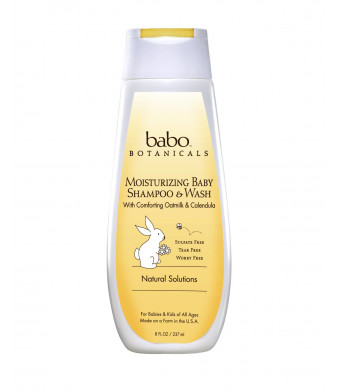 Babo Botanicals Oatmilk Calendula Moisturizing Baby Shampoo and Wash, 8 Ounce